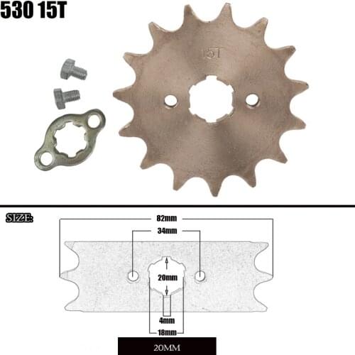 Front Engine Sprocket 530 15T 20mm For 530 Chain With Locker Motorcycle Dirt Bike PitBike ATV Quad Parts