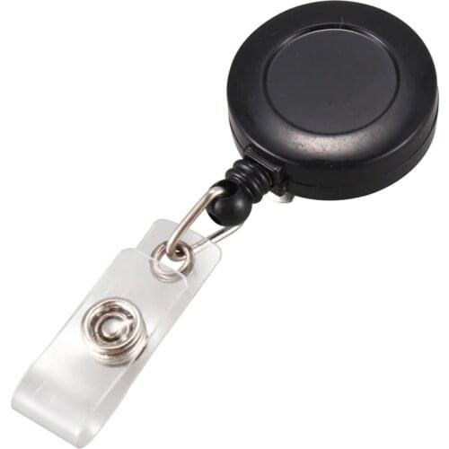 1 pcs Badge Holder Retractable Reel YOYO Clip Snap Button ID Card Key Black