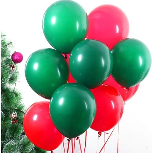 10pcs 2.2g Solid Color Red Green Round Latex Balloon Thickening Celebration Christmas Colors Party Supply Birthday Wedding Decor