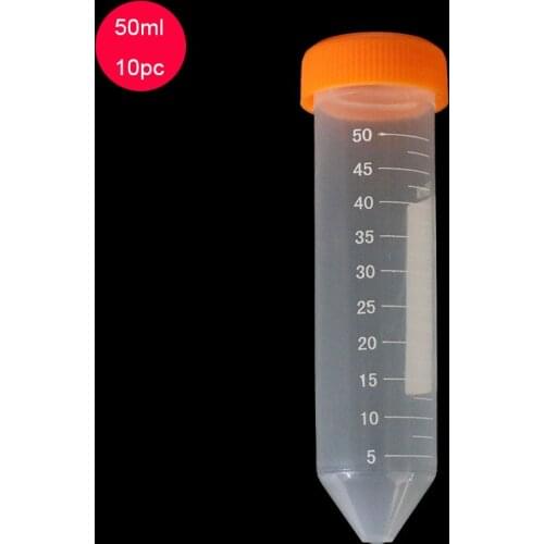 10pcs 50 Ml Plastic Screw Cap Sharp-bottom Centrifuge Tube with Scale Independent Centrifuge Tube Laboratory Accessories