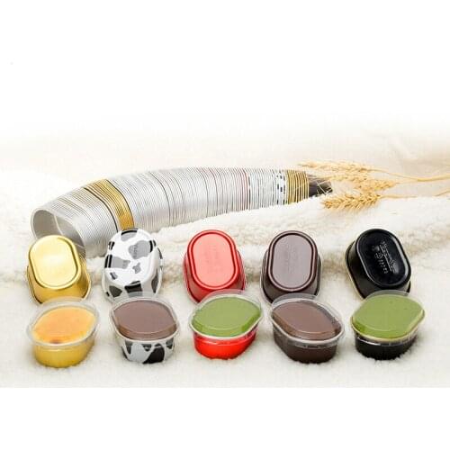 100pcs Net red baking 68ml small favor boxes water bath aluminum foil household baking cup pudding oven cake cup baking mold