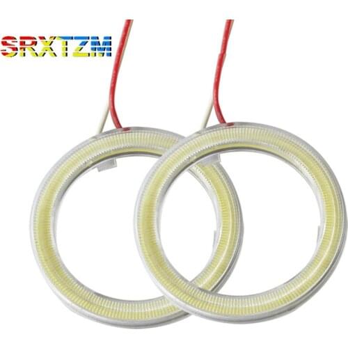 12v Halo Rings Angel Eye Car Headlight COB 60 70 80 90 100 110 120mm Lampshades Bright Auto Drl Angel Eyes Motorcycle