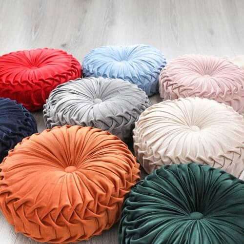 2021 Round Pumpkin Seat Cushion Sofa Waist Back Pillow Multifunctional Dutch Velvet Headrest Memory Foam Wheel Cushion For Home