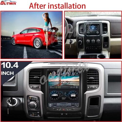 Android 9.0 Tesla Style Car No DVD Player GPS Navigation For Dodge RAM 2014-2018 Radio Tape Recorder Head Unit Multimedia Player