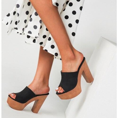 Designer female slippers high heeled sandals fashion classic new summer outdoor open toe set wear sliding fish mouth shoes