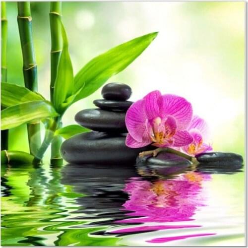 FLOWER 20x20 DIY Diamond Painting Cross Stitch Wall Sticker 3D Diamond Embroidery Square Crystal Mosaic Pictures Stickers