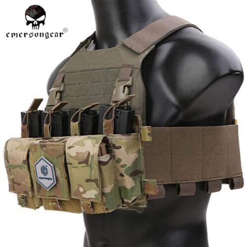 Emersongear MF Style Quad 5.56 Compatible Placard Magazine Bag Mag Pouch For Airsoft Tactical Chest Rig Vest EM7367