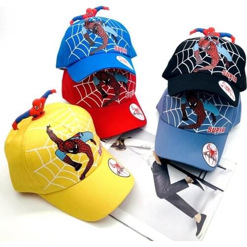 New Spiderman The Cartoon Youth Cartoon Youth Adjustable Hip Pop Hat Cap Blue For Boys Sonic Hot Selling Cosplay Party Gifts Toy