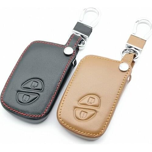 Top Layer Leather Key Fob Case Cover For Lexus IS250 ES240 ES350 RX270 RX350 2 Buttons Remote Control Keyless Wallet Holder