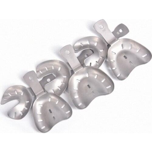 6 pcs New High Quality Dental Impression Tray Tooth Trays Stainless Steel Autoclavable Denture Instrument Teeth Tray
