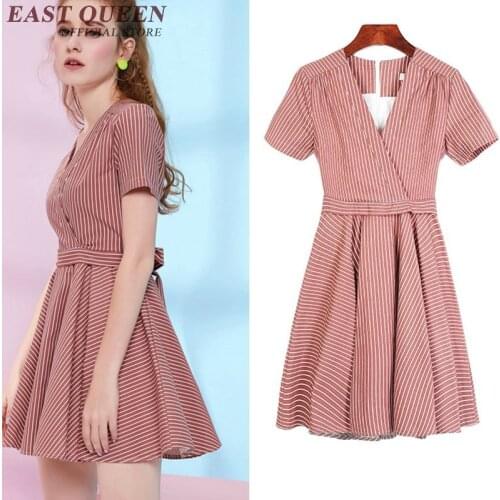 Midi dress with belt striped tunic kawaii cute petite dresses youth clothing sweet dress for girls teenagers NN0470 CQ