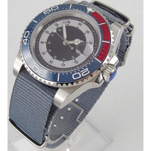 Military Style 40mm Mens Watch Sapphire Glass Date Window Automatic Movement Nylon Strap