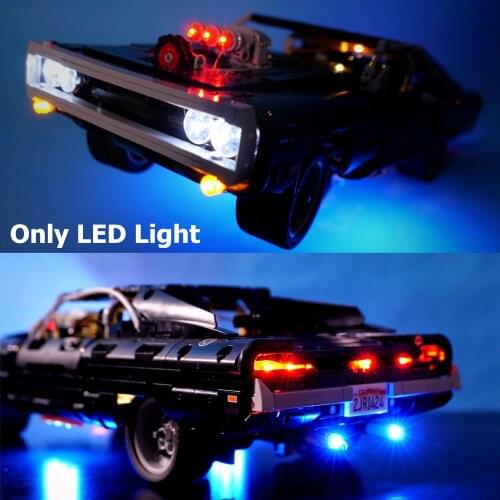 Only light) LED Lighting Kit For Technic Dom’s Dodge Charger 1970 Car Building Blocks Set Bricks Classic Movie Model Toys 42111
