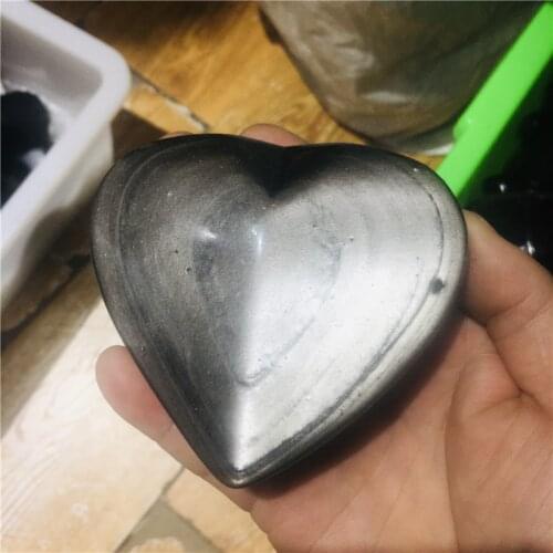 Natural Silver Obsidian Crystal Hearts Gemstones Quartz Heart Shape Crystals Healing Gift 1pcs Gifts Energy