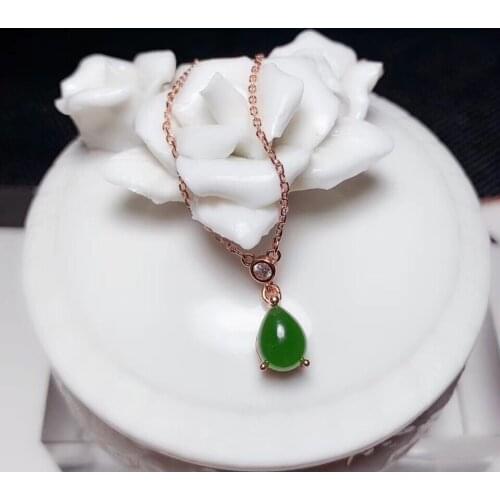 Latest design European and American Fashion Necklace 925 pure silver emerald agate necklace special package