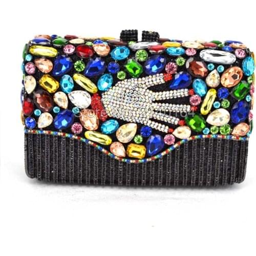 2016 Newest Design Palm Pattern Clutch Bag Gold Luxury Evening Bag Iphone Purse Party Unique Fingers Soiree Pochette 88168