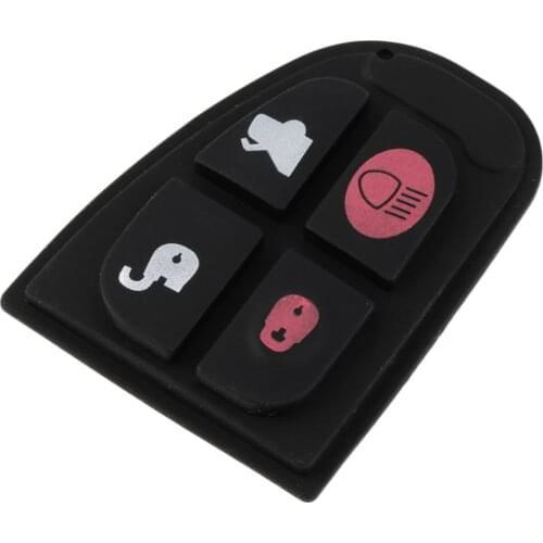 New 4 Button Rubber Pad Key Fob Skin Replacement For Jaguar Remote Smart Key