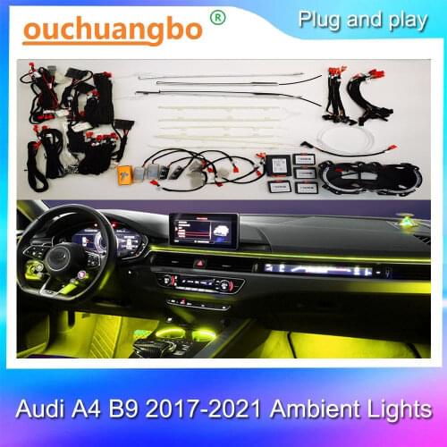 Ouchuangbo LED ambient light For Audi A6 C7 A7 2012-2018 MMI control Interior Atmosphere Light door Footwell light