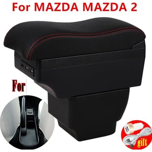 For Mazda 2/Demio/Mazda2 skyactiv version armrest box central Store content box Dual Layer USB Charging Car accessories