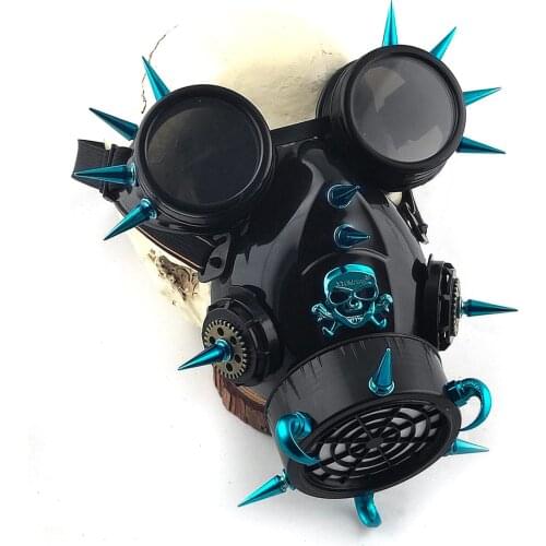 Steampunk Rivet Gas Mask with Goggles Death Mask Helmet for Halloween Costume