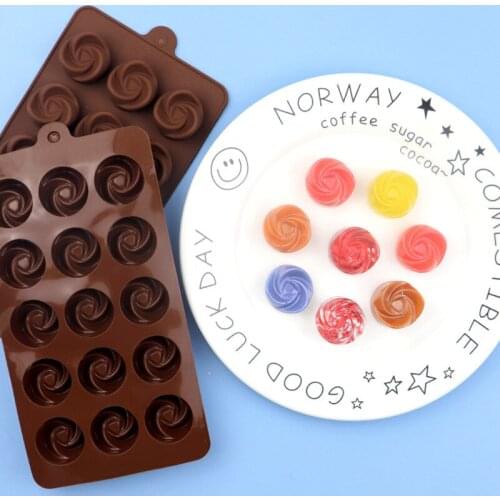 Silicone Flower Rose Swirl Shape Chocolate Mold Jelly Cany Ice Mold Cake Moulds Bake Ware Silicone Molds