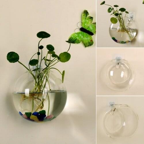 8CM/12CM Glass Vase Wall Hanging Hydroponic Terrarium Fish Tanks Potted Plant Flower pot MAY-18A