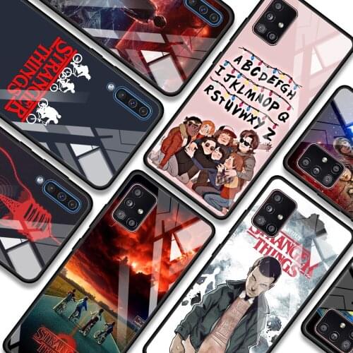 Stranger Things Lights Glass Case For Samsung A51 A21s A71 A12 A31 A52 A32 A41 A11 A72 A91 A81 A01 Transparen