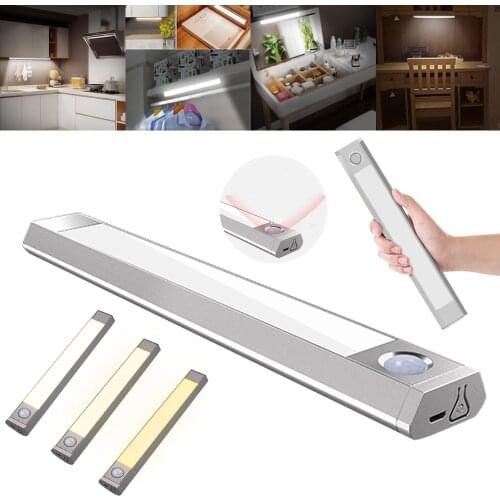 LED Night Light Motion Sensor Wireless USB Rechargeable Night lamp For Hotel Wardrobe Bedroom Kitchen Cabinet Wardrobe Lamp