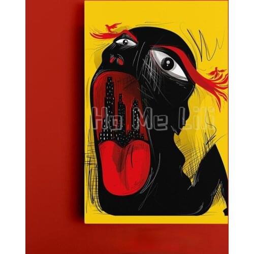 The Mouth Of The City Contemporary Oil Painting Wall Art Home Decoration