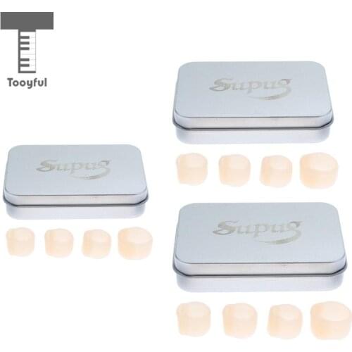 Tooyful 4 Pieces Rubber Right Hand Guzheng Pipa Lute Fingertip Thumb Finger Protector with Storage Case Box for Guzheng-Player
