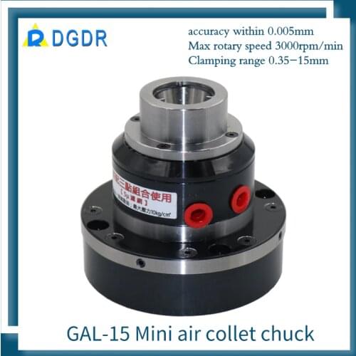 High precision mini air collet chuck GAL-15 grinder machine penumatic chuck rotary clamping tools for automatic equipment