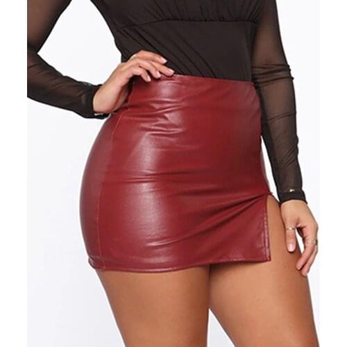 Fashion Harajuku Skirt Womens Pure Color Pu-leather Zipper Korean Fashion Mini Skirts Sexy Hip Leather Skirt Юбка Женская