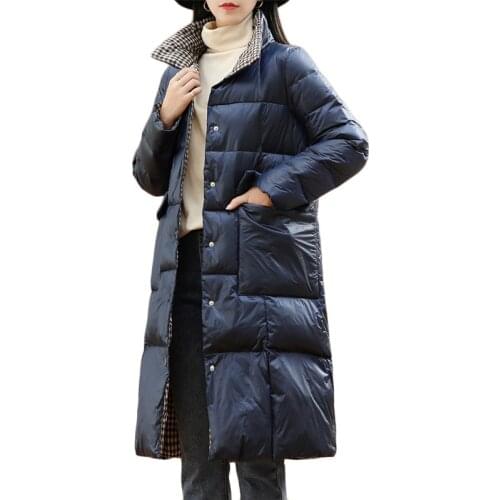 Women Plus size Down Jacket New Winter Casual White Duck Down Outerwear Abrigo Mujer Long Parka Overcoat Windproof Trench Coats