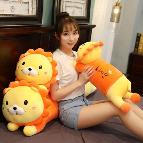 1pc 60/80/100CM Lovely Lion Plush Toys kawaii Stuffed Soft Animal Lion Pillow Cartoon Dolls for Kids Girls Birthday Xmas Gifts
