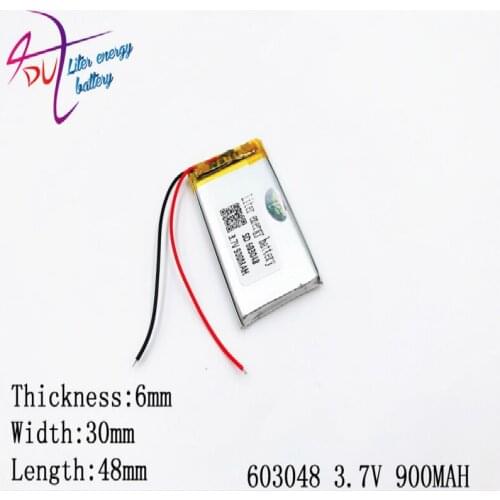 10pcs 3.7V 900mAh 603048 603050 Lithium Polymer LiPo Rechargeable Battery For Mp3 Mp4 PAD DVD DIY E-book bluetooth
