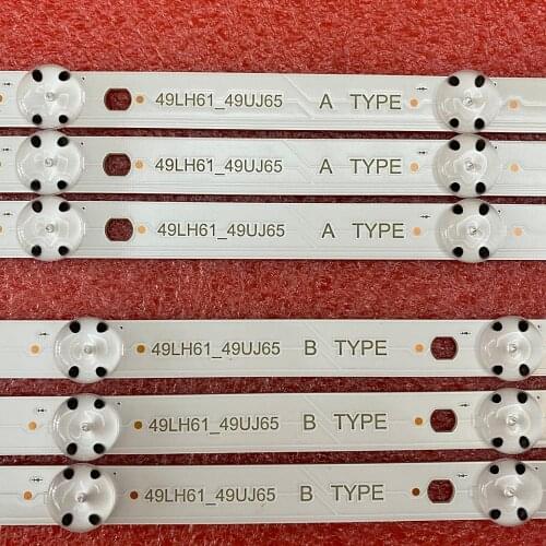 10set=60pcs ED backlight strip for LG 49LJ614V 49UJ651V 49UJ701V 49UJ670 49UJ634V 49LJ61 49LH61 49UJ65 A B 17Y 49UJ65_A B_27LED