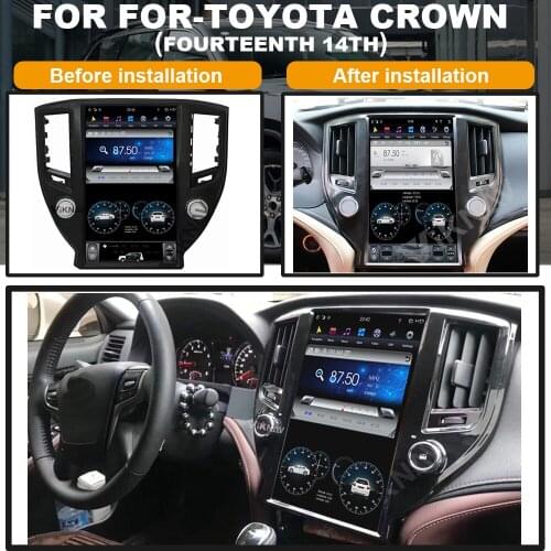 13.6 inch Tesla style Android car GPS navigation radio for-TOYOTA CROWN Fourteenth 14th multimedia DVD player stereo FM