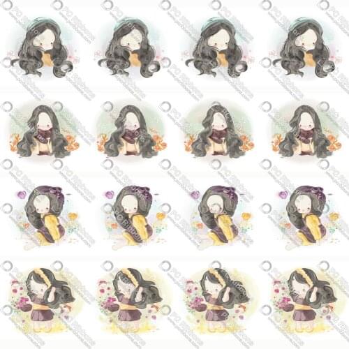 16-75MM Cartoon Girl with Long Hair Printed Grosgrain Polyester Ribbon 50Yards Gift Wrapping Diy Bows Wedding Drections Ribbons