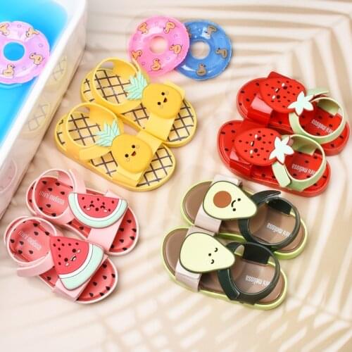 2021 Mini Melissa Childrens Sandals Pineapple Fruit Sandals Strawberry Jelly Girl Baby Avocado Sandals Toddler Melissa Shoes