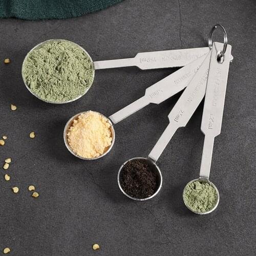 4/5/6pcs Measuring Cups Measuring Spoon Scoop Stainless Steel Measuring Spoon Scoop Coffee Tea Tool Kitchen Measuring Tools Set