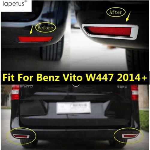 Lapetus Accessories Fit For Mercedes-Benz Vito W447 2014 - 2019 Side Tail Rear Fog Light Foglight Lamp Molding Cover Kit Trim