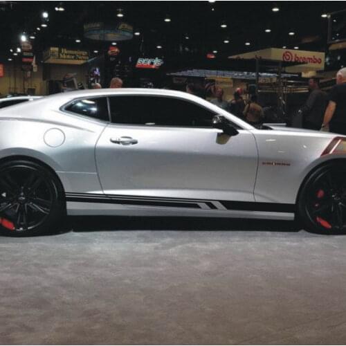 HotMeiNi 200CM*7.6CM 2 X Car Racing stripes Lower Door Decals Auto Vinyl Sticker Graphics Car Stickers