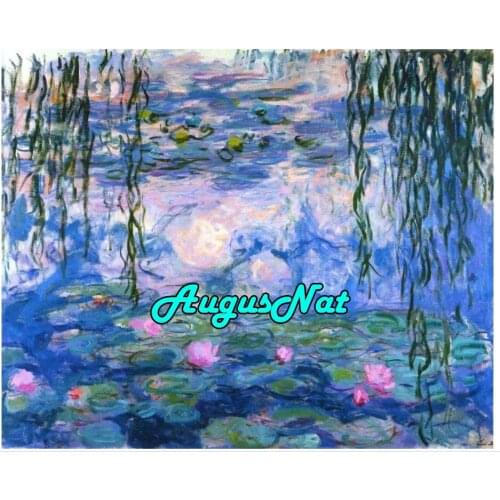 Flower lotus diamond painting monet daimand embroidery landscape sticker diamant dot sequin picture diamont oil piant by numbers