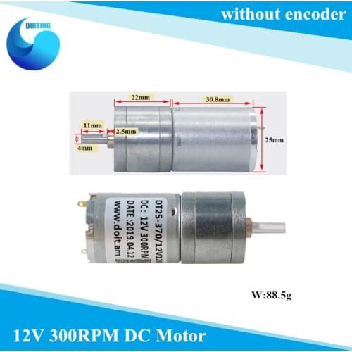 DT25-370 12V DC Motor 300rpm Phi 4mm Deceleration Motor High Torque Motor for Robot Car Chassis DIY RC Toy