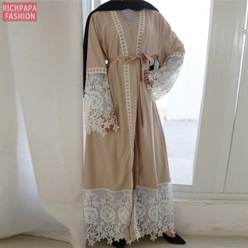 Eid Mubarak Arabic Abaya Dubai Turkey Kimono Cardigan Plus Size Hijab Muslim Dress Caftan Turkish Islamic Clothing For Women