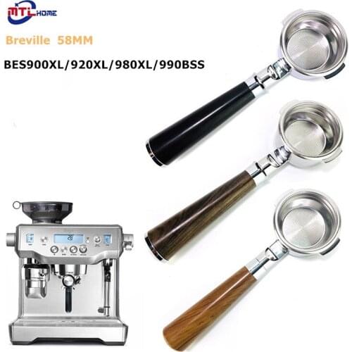 304 Stainless Steel 58mm Coffee Bottomless Portafilter Filter For Breville BES900/920XL القاع Espresso Maker Accessory
