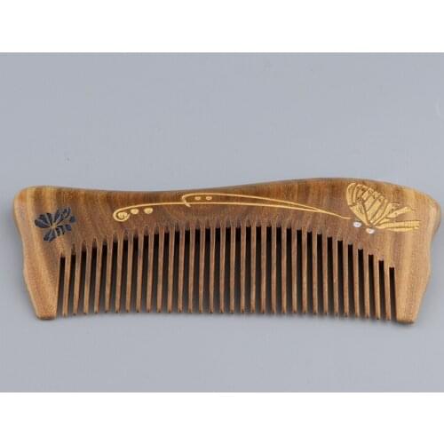 Natural Sandalwood Wooden Comb Wide Tooth Anti - Static Massage Hair Care Tool