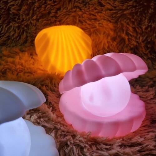 Creative Shell Lamp Bedroom Decoration Night Light Streamer Fairy Shell Girl Home Decoration Bedside Lamp Girl Gift Night Light