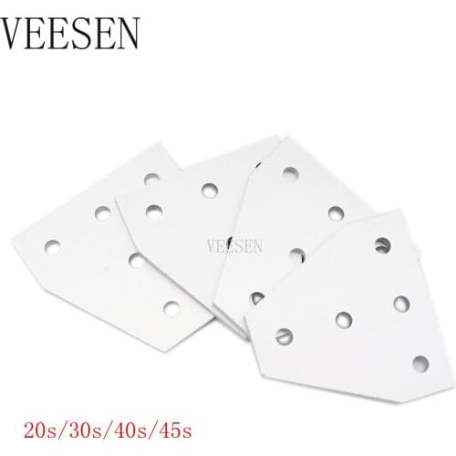 Strong Corner Angle Bracket Connection Joint Strip Board for Aluminum Profile 2020 3030 4040 4545 with 5 holes
