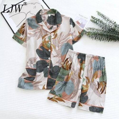 Summer Cotton Teenager Ladys Pajama Set Pure Cotton Print Fashion Short Sleeve Suit Pyjamas